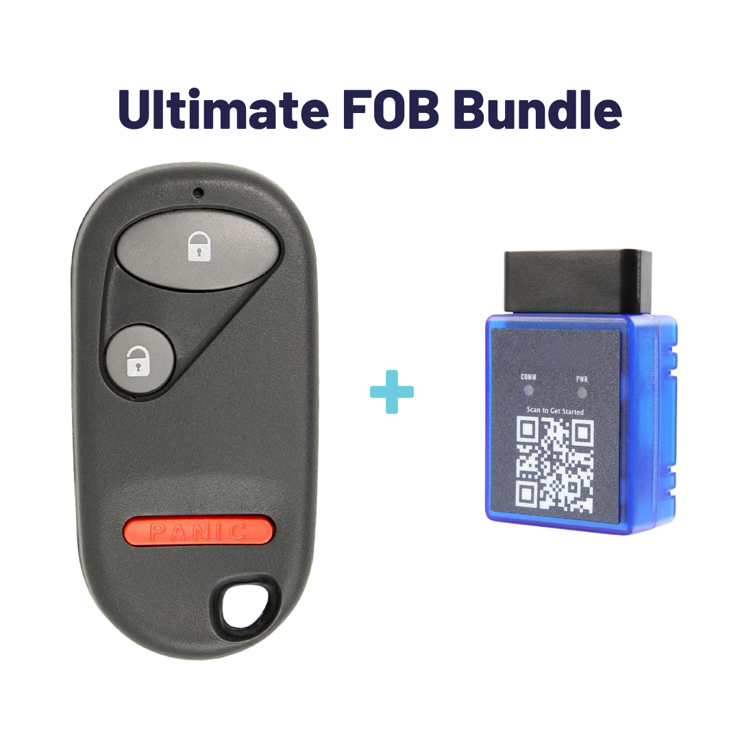Ultimate Remote FOB Bundle with Programming Tool and Aftermarket 3 Button Remote FOB for Select Honda Vehicles (HONFOB-3B-428-K-UKB)