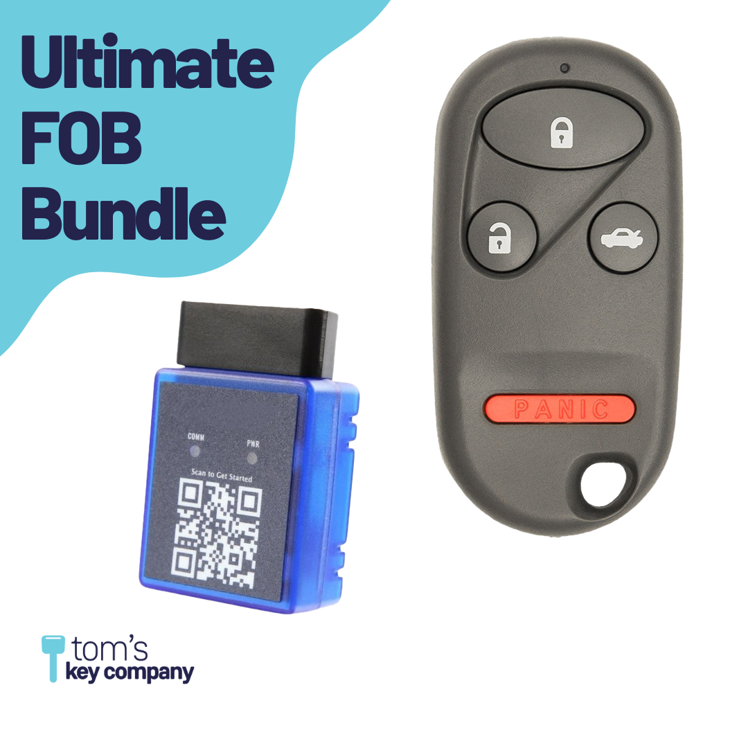 Ultimate Remote FOB Bundle with Programming Tool and Aftermarket 4 Button Remote FOB for Select Honda Vehicles (HONFOB-4B-454-K-UKB)