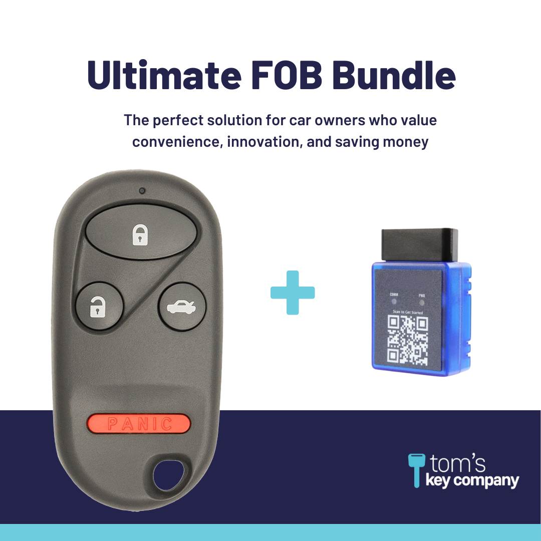 Ultimate Remote FOB Bundle with Programming Tool and Aftermarket 4 Button Remote FOB for Select Honda Vehicles (HONFOB-4B-454-K-UKB)