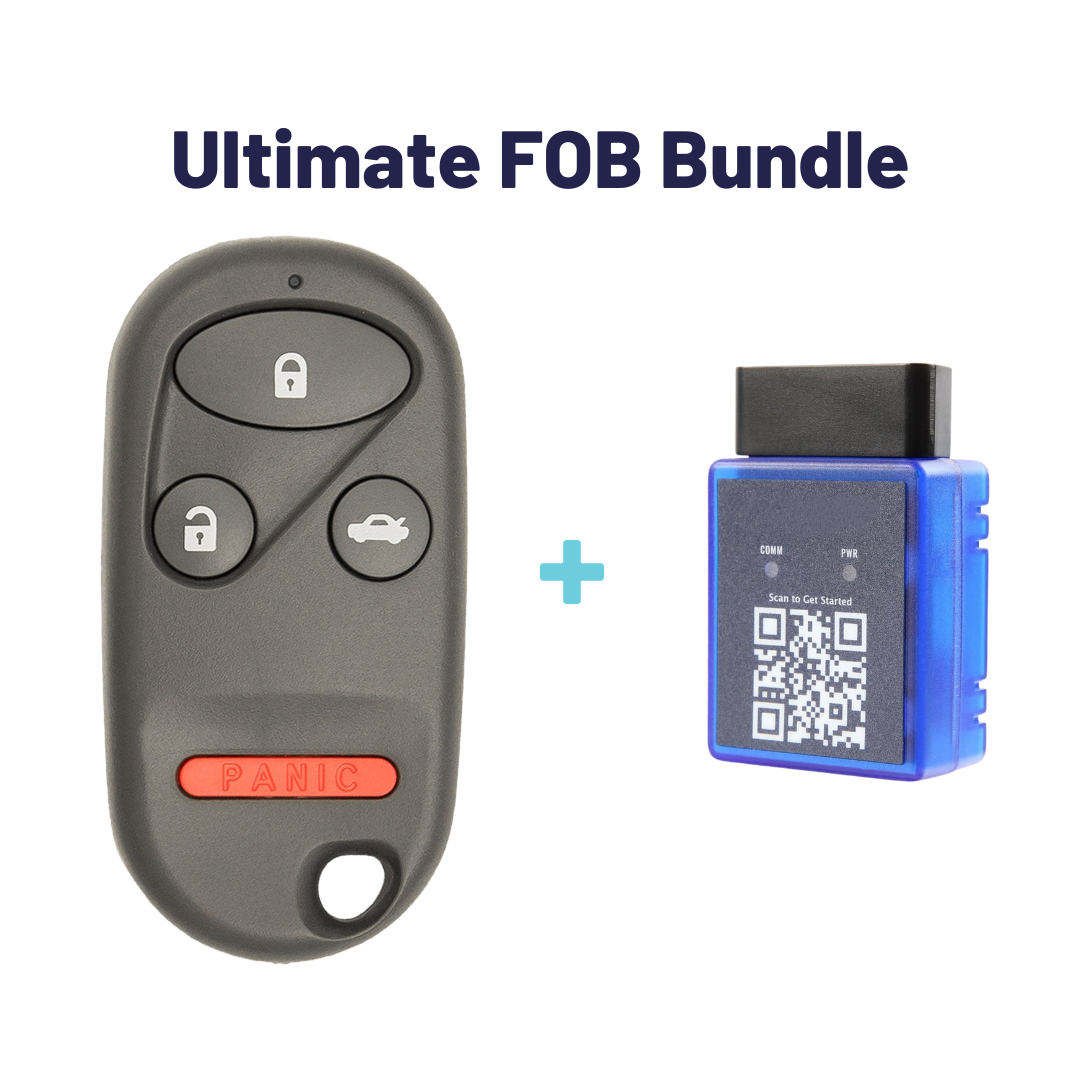 Ultimate Remote FOB Bundle with Programming Tool and Aftermarket 4 Button Remote FOB for Select Honda Vehicles (HONFOB-4B-454-K-UKB)