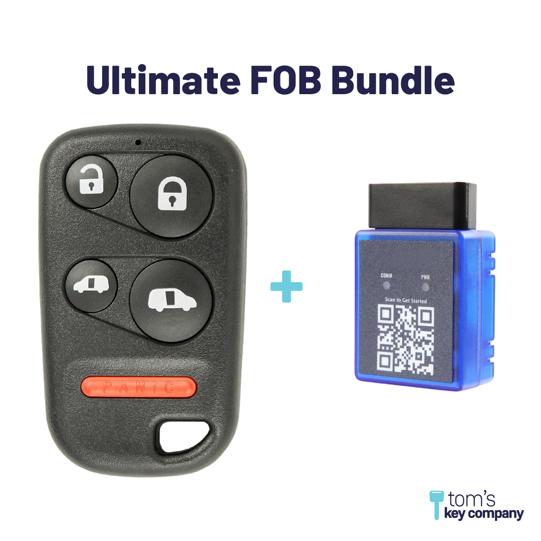 Ultimate Remote FOB Bundle with Programming Tool and Aftermarket 5 Button Remote FOB for Select Honda Vehicles (HONFOB-5B-465-K-UKB)