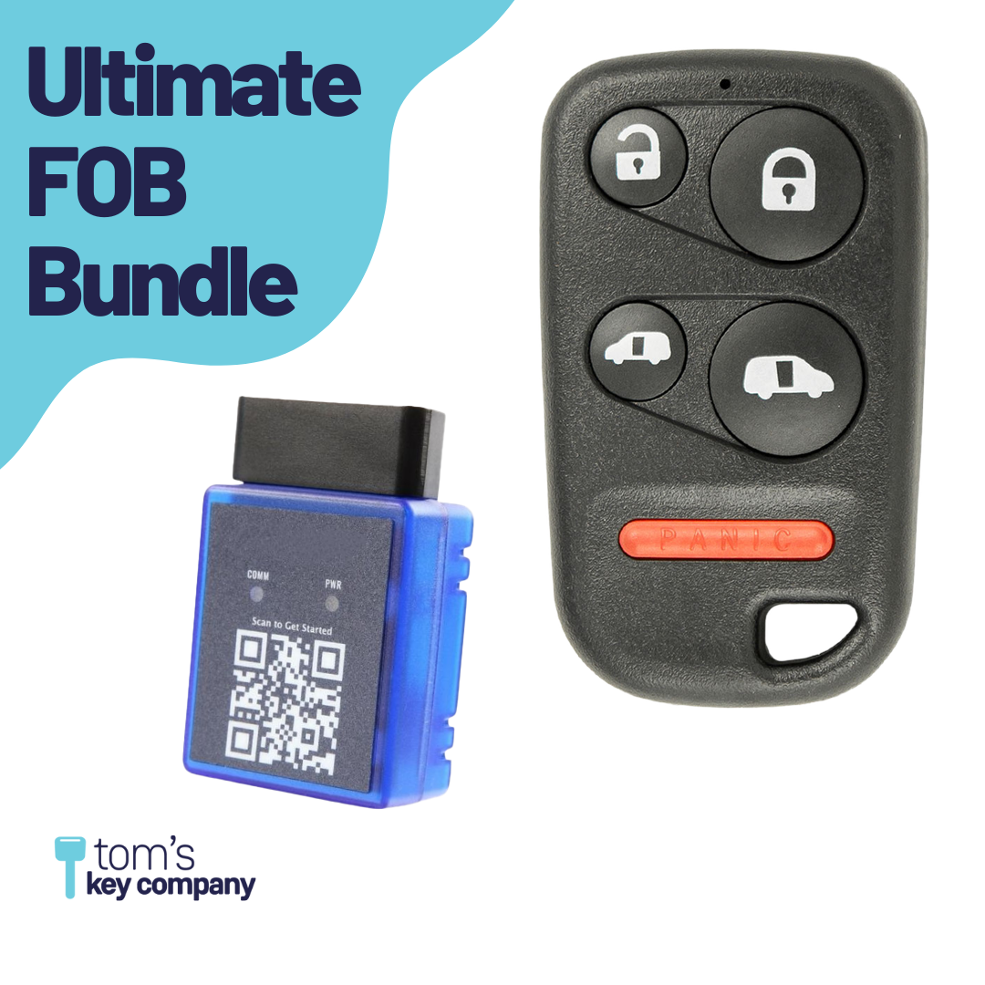 Ultimate Remote FOB Bundle with Programming Tool and Aftermarket 5 Button Remote FOB for Select Honda Vehicles (HONFOB-5B-465-K-UKB)