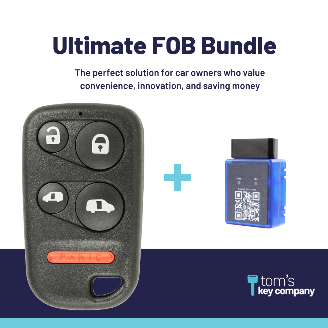 Ultimate Remote FOB Bundle with Programming Tool and Aftermarket 5 Button Remote FOB for Select Honda Vehicles (HONFOB-5B-465-K-UKB)