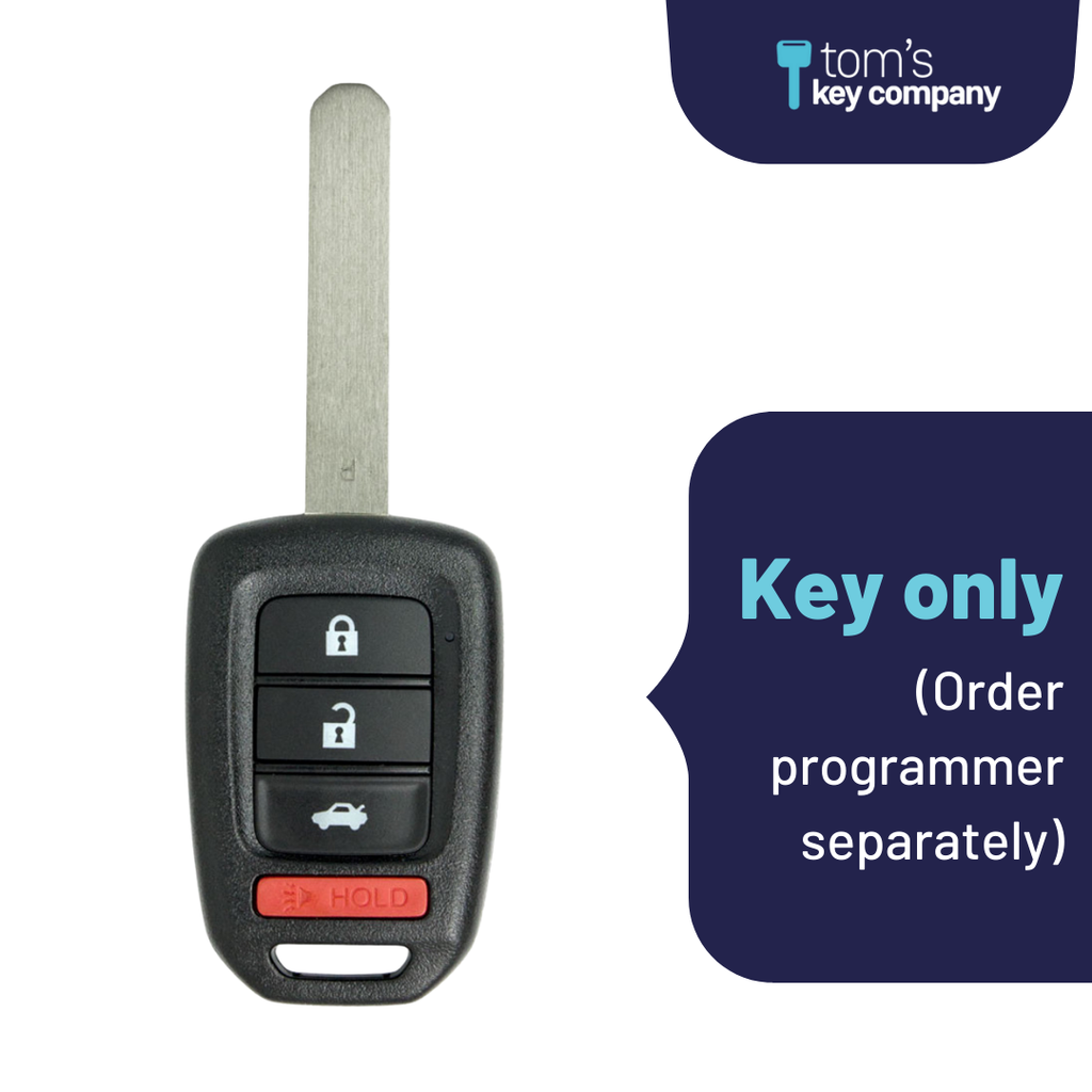 Brand New Aftermarket 4 Button Remote Key with Trunk Release for Honda