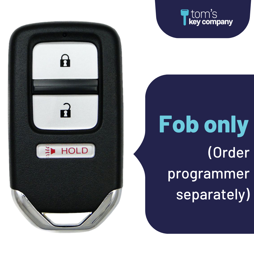 Brand New Aftermarket 3-Button Smart Key Fob with Lock, Unlock, Panic for Select Honda Vehicles (HONSK-3B-523-K)