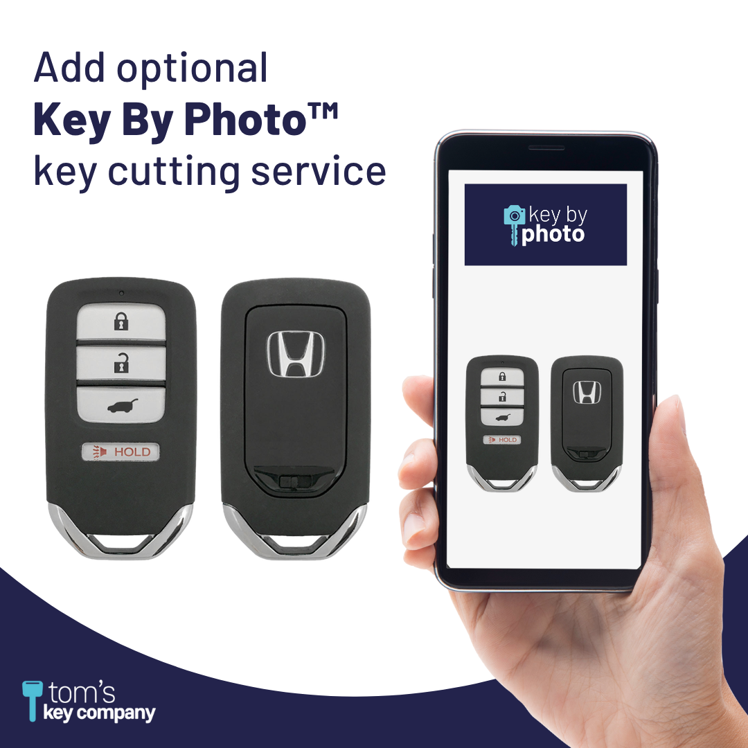Like New Refurbished 4-Button Smart Key Fob with Lock, Unlock, Hatch, Panic for Select Honda Vehicles (HONSK-4B-HR-522-REF-K)