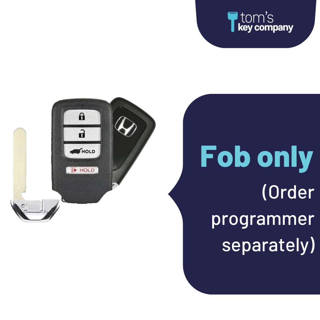 Brand New Aftermarket 4-Button Smart Key Fob with Lock, Unlock, Hatch, Panic for Select Honda Vehicles (HONSK-4B-HR-556-REF-K)