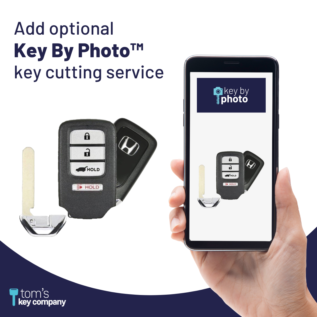 Brand New Aftermarket 4-Button Smart Key Fob with Lock, Unlock, Hatch, Panic for Select Honda Vehicles (HONSK-4B-HR-556-REF-K)