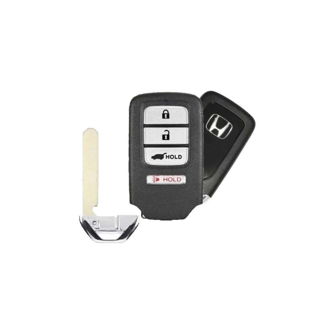 Brand New Aftermarket 4-Button Smart Key Fob with Lock, Unlock, Hatch, Panic for Select Honda Vehicles (HONSK-4B-HR-556-REF-K)
