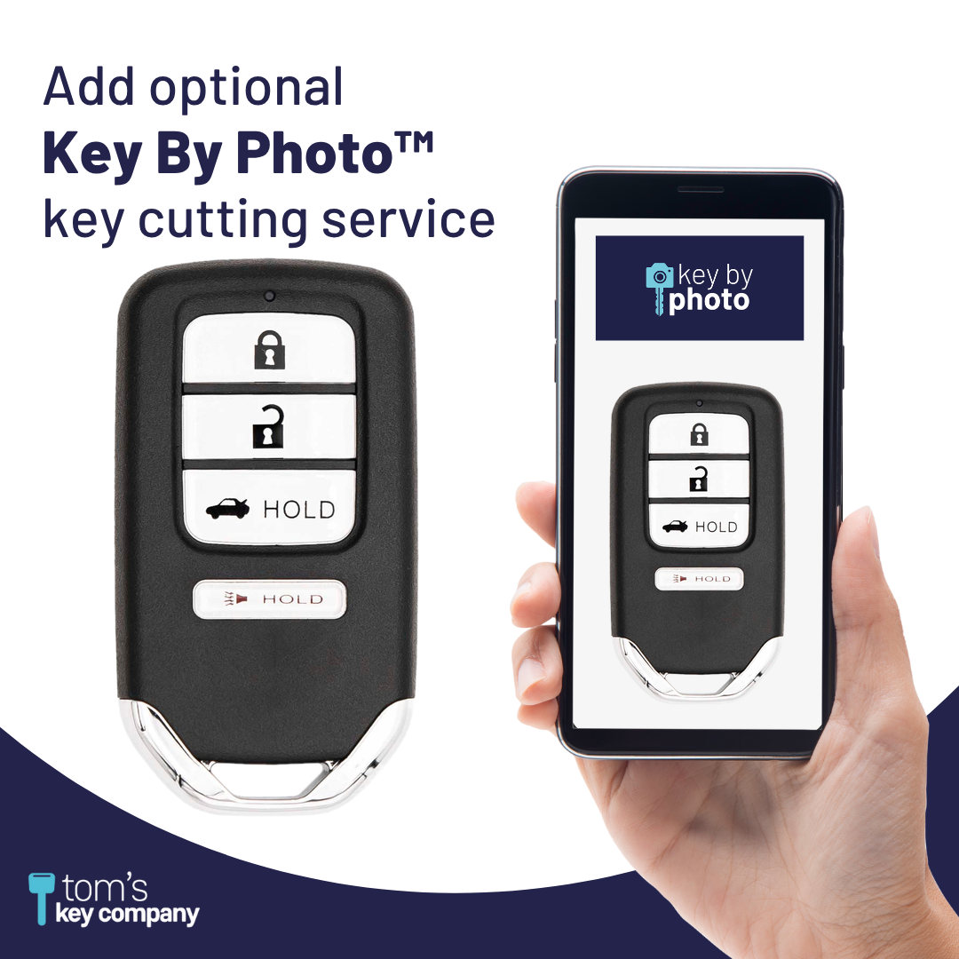 Brand New Aftermarket 4-Button Smart Key Fob with Lock, Unlock, Trunk Hold, Panic for Select Honda Vehicles (HONSK-4B-TR-529-K)