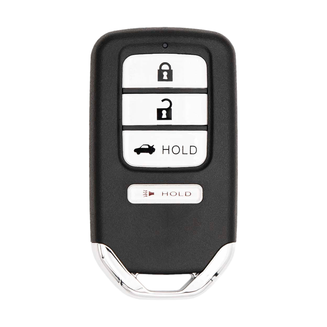 Like New Refurbished 4-Button Smart Key Fob with Lock, Unlock, Trunk Hold, Panic for Select Honda Vehicles (HONSK-4B-TR-529-K)