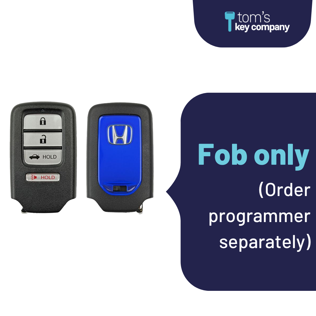 Like New Refurbished 4-Button Smart Key Fob with Lock, Unlock, Trunk Hold, Panic for Select Honda Vehicles (HONSK-4B-TR-535-REF-K)