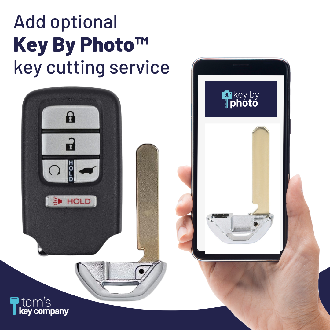 Brand New Premium Aftermarket 5-Button Smart Key with Remote Start and Hatch Release for Select Honda Vehicles (HONSK-5B-HRRS-KR5V44)