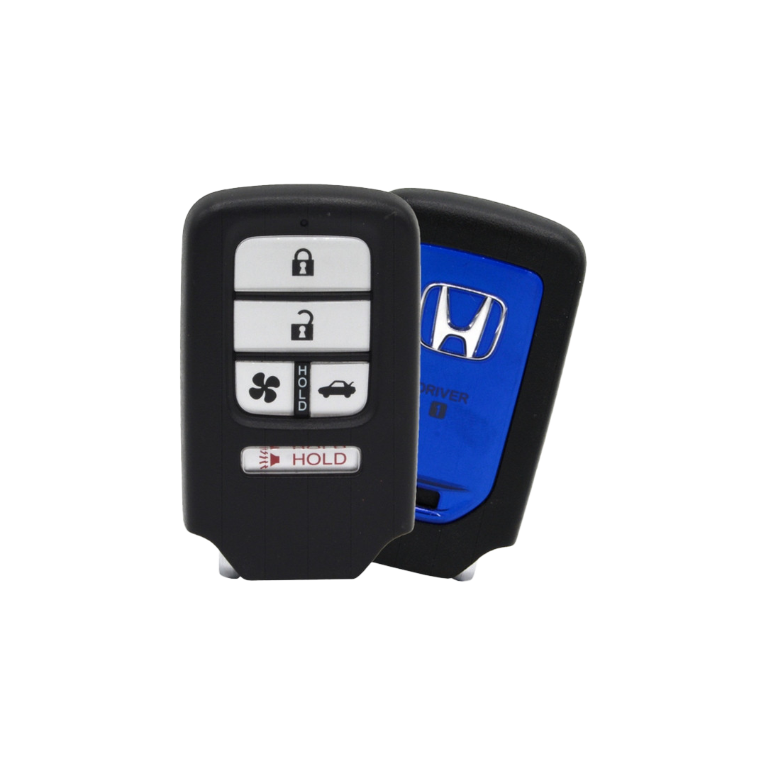 Like New Refurbished 5-Button Smart Key Fob with Lock, Unlock, Fan, Trunk Hold, Panic for Select Honda Vehicles (HONSK-5B-TR-537D1-REF-K)