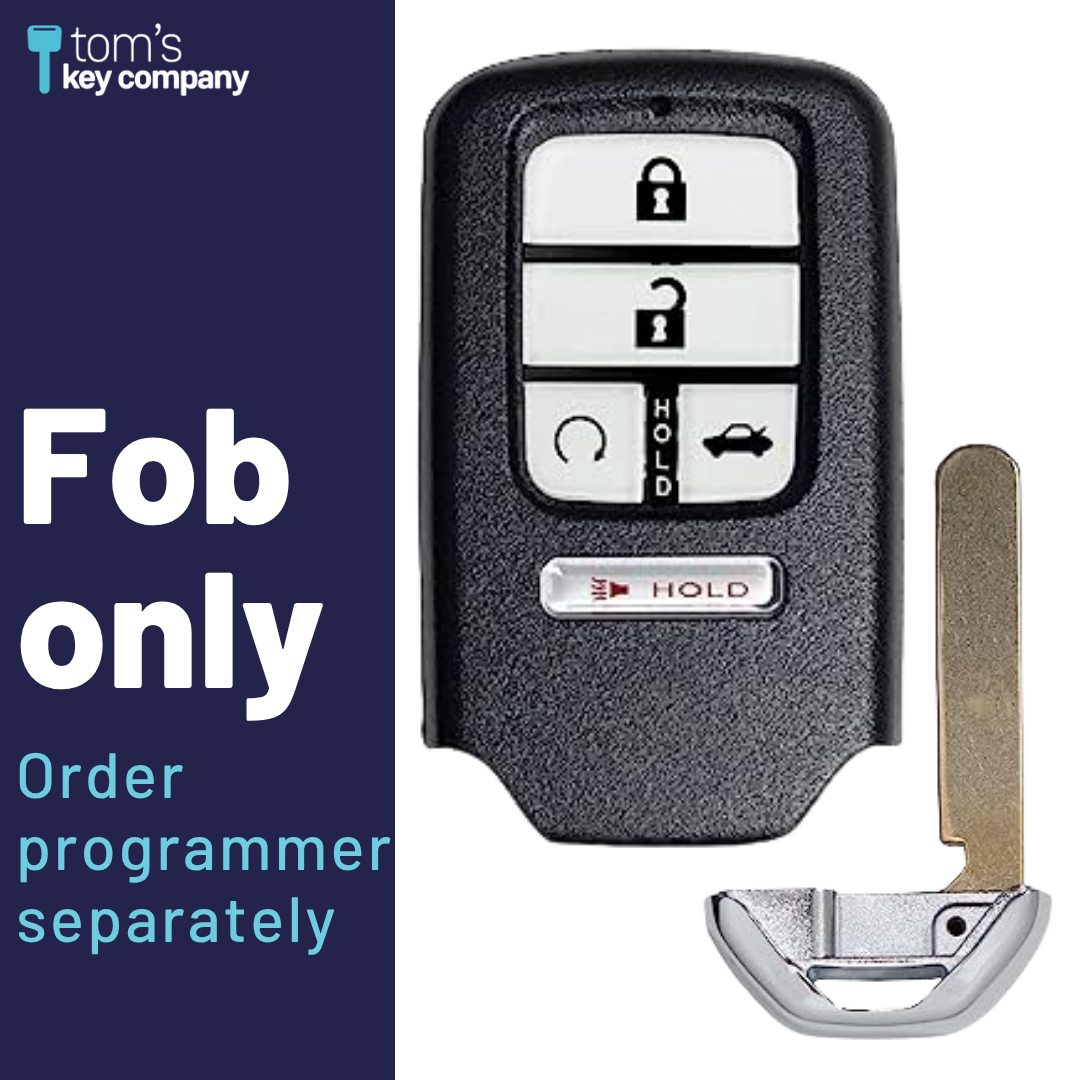 Brand New Premium Aftermarket 5-Button Smart Key with Trunk Release and Remote Start for Select Honda Vehicles