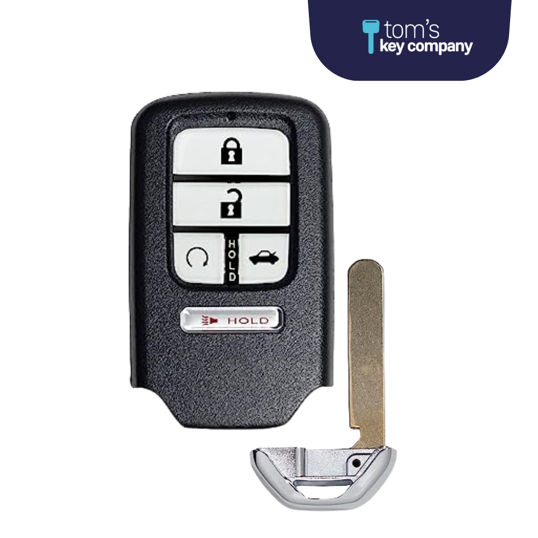 Brand New Premium Aftermarket 5-Button Smart Key with Trunk Release and Remote Start for Select Honda Vehicles