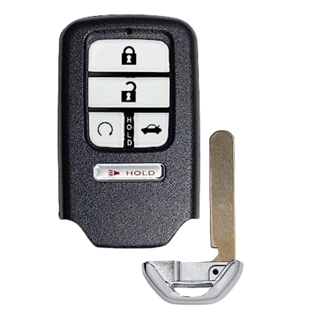 Brand New Premium Aftermarket 5-Button Smart Key with Trunk Release and Remote Start for Select Honda Vehicles