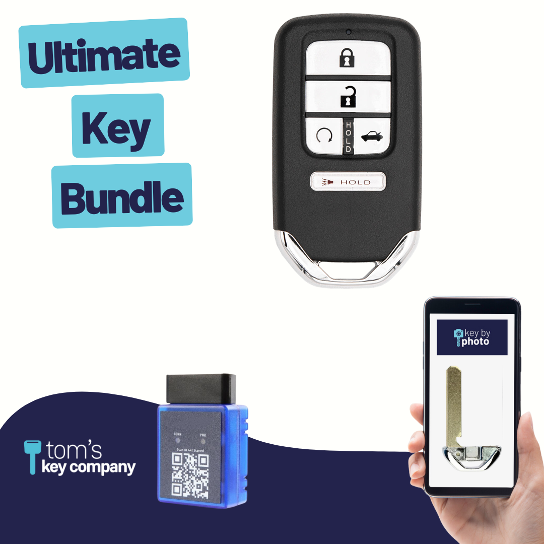 Ultimate Smart Key Bundle with Programming Tool, Aftermarket 5-Button Smart Key Fob and Key By Photo for Select Ford and Lincoln Vehicles ()