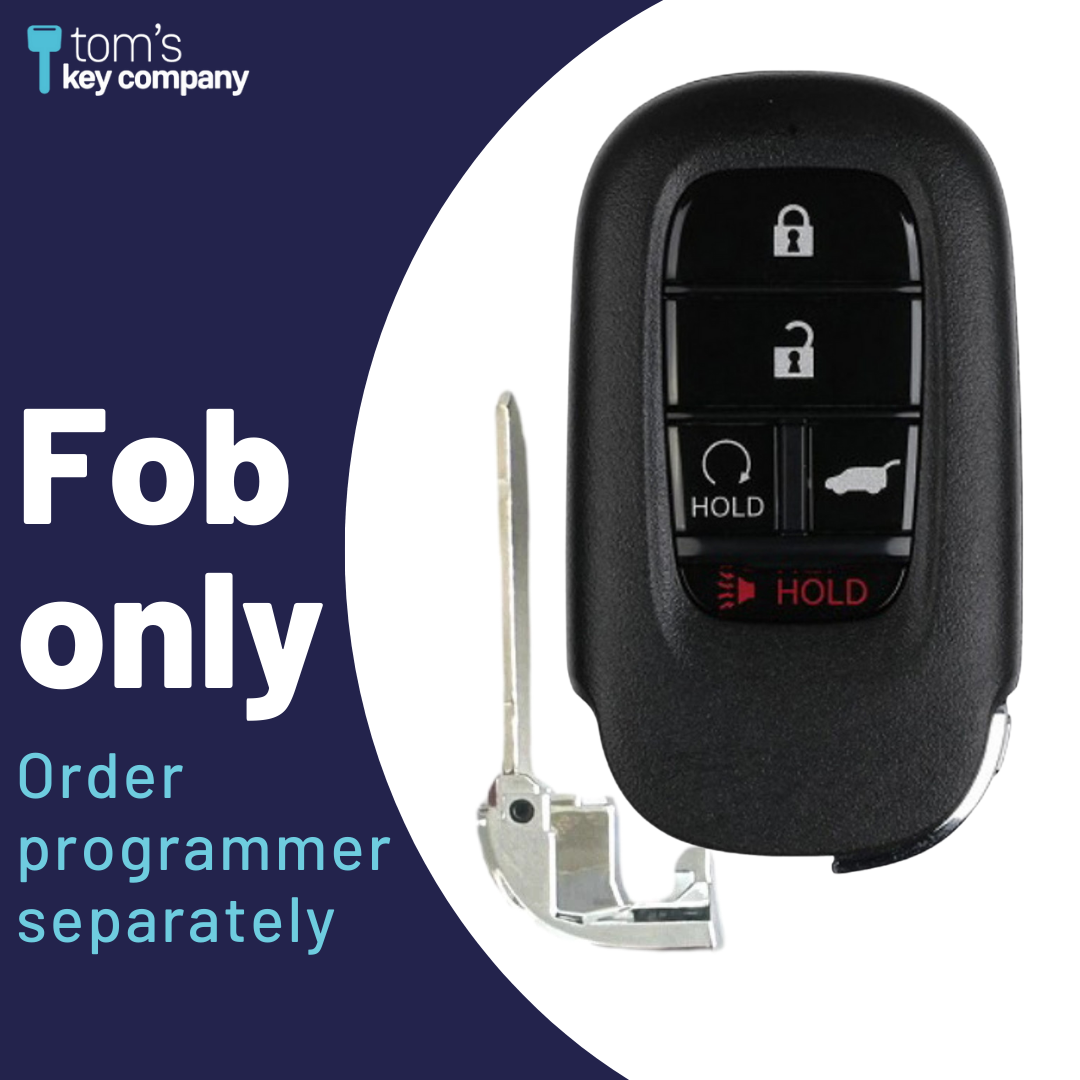 Brand New Premium Aftermarket 5-Button Smart Key with Remote Start and Hatch Release for Select Honda Vehicles (HONSK-5B-HRRS-KR5TP-4)