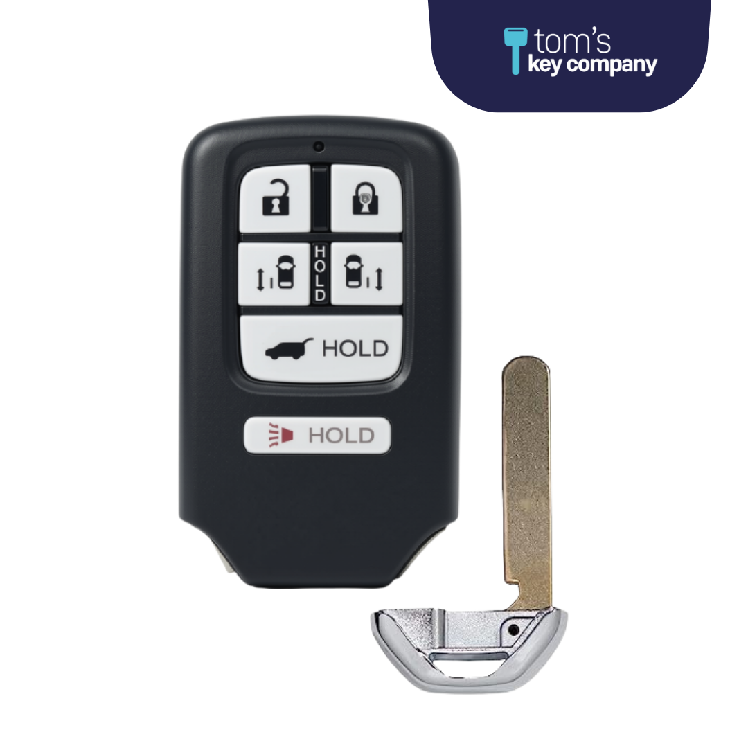 Brand New Premium Aftermarket 6-Button Smart Key with Hatch Release, and Sliding Doors for Select Honda Odyssey Vehicles