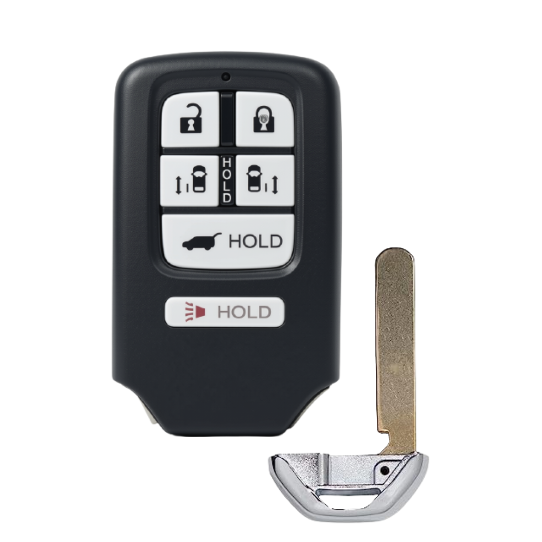 Brand New Premium Aftermarket 6-Button Smart Key with Hatch Release, and Sliding Doors for Select Honda Odyssey Vehicles
