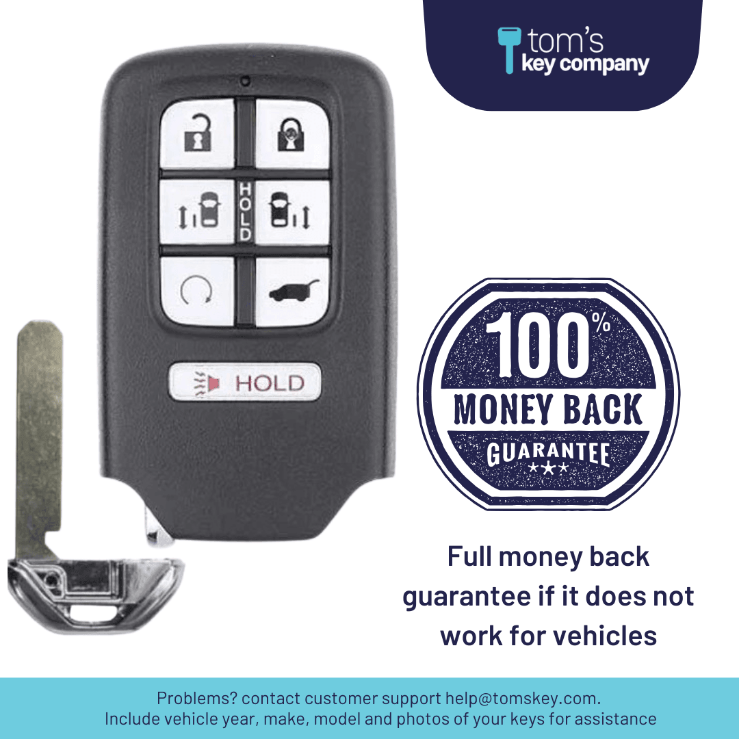 Brand New Aftermarket 7-button Smart Key with Sliding Doors and Hatch Release Features for Honda Odyssey (HONSK-7B-KR5V2X)