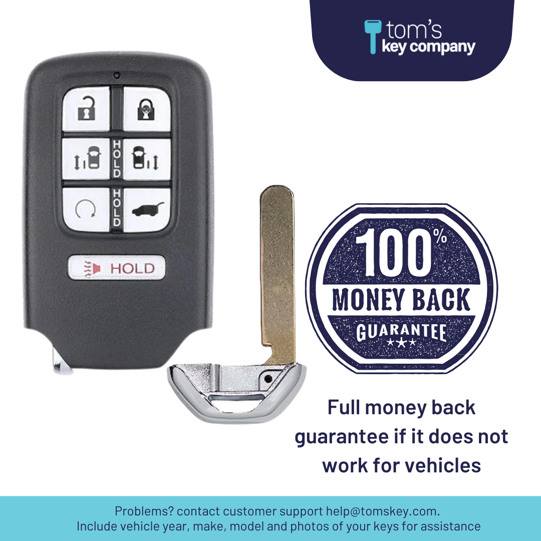 Brand New Premium Aftermarket 7-Button Smart Key with Power Doors Button for Select Honda Vehicles (HONSK-7B-LRPD-KR5T4X)