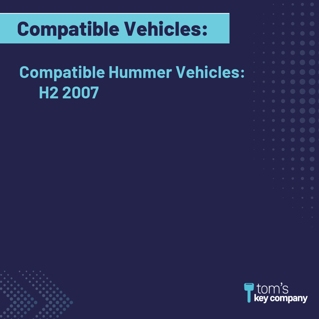 Brand New Aftermarket 3-Button Remote Fob with Lock, Unlock, Panic for Select Hummer Vehicles (HUMFOB-3B-575-K)