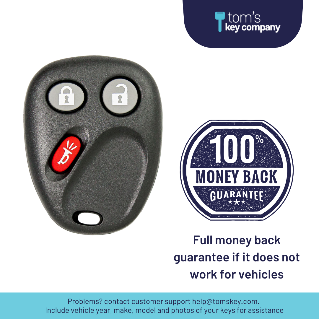 Brand New Aftermarket 3-Button Remote Fob with Lock, Unlock, Panic for Select Hummer Vehicles (HUMFOB-3B-575-K)