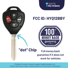 Cargar imagen en el visor de la galería, Toyota Camry and Corolla Key (&quot;dot&quot; Chip Key with 4 Button Keyless Entry Remote FOB) HYQ12BBY-4B-dot