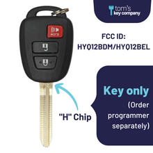 Load image into Gallery viewer, Toyota Prius C and Tacoma Key and Remote (&quot;H&quot; Chip key with 3 Button Keyless Entry Remote FOB) HYQ12BEL-3B-H (HYQ12BDM)