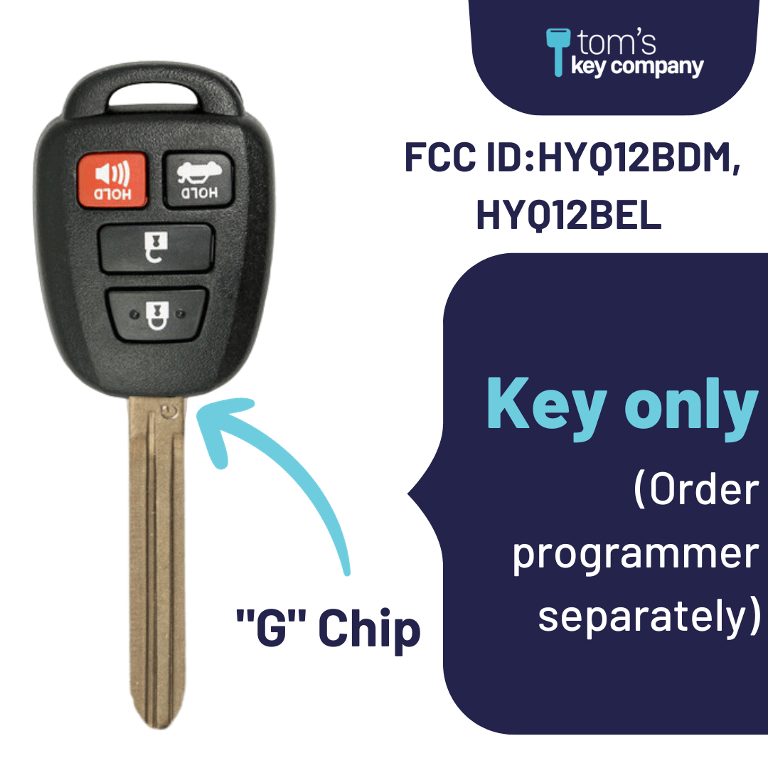 2 For 2010 2011 Toyota Camry Keyless Car Remote For G Chip Key Fob - Foto 4