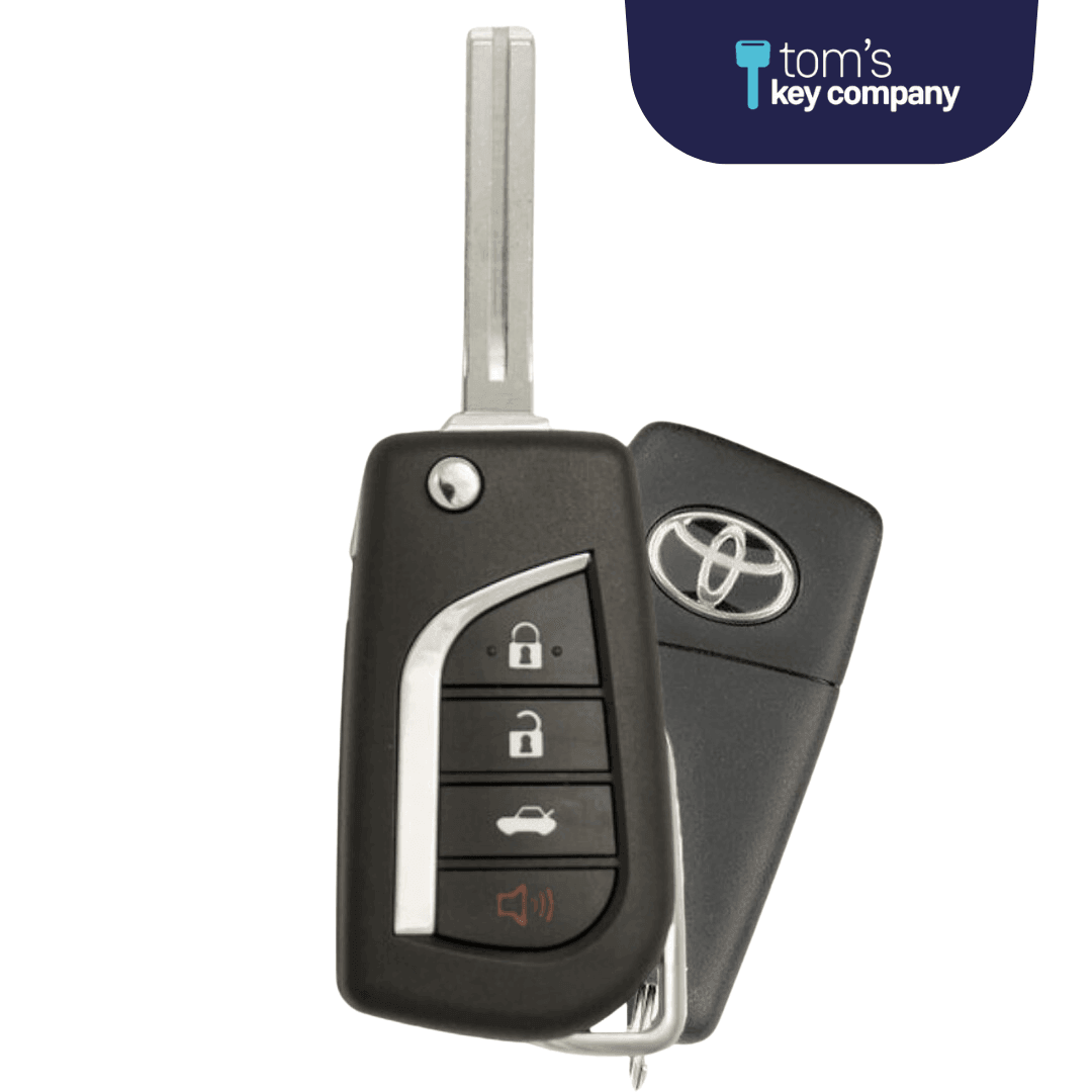 Like New Refurbished OEM 4 Button Flip Key with Logo with Trunk Release for Toyota Corolla (HYQ12BFB-4B-T-FLP-REFURB)