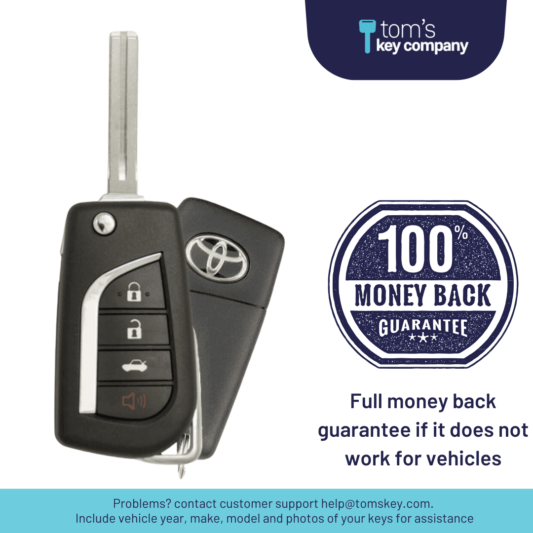 Like New Refurbished OEM 4 Button Flip Key with Logo with Trunk Release for Toyota Corolla (HYQ12BFB-4B-T-FLP-REFURB)