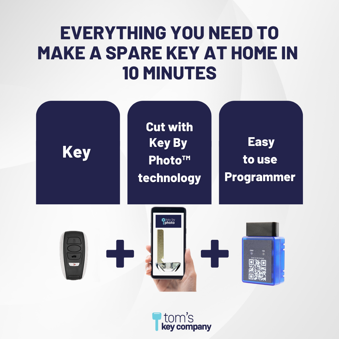 Ultimate Smart Key Bundle with Programming Tool, Aftermarket 4-Button Smart Key Fob and Key By Photo for Select Subaru Vehicles (HYQ14AHC-4B-SUB-UKB)