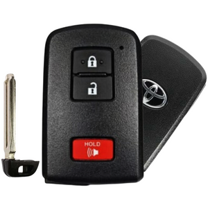 Toyota Tacoma, Land Cruiser, Highlander & Prius C Smart Proximity Key, Push Button Start Keyless Remote FOB with Emergency Key (HYQ14FBA-3B-AG2110-FOB-LOGO)