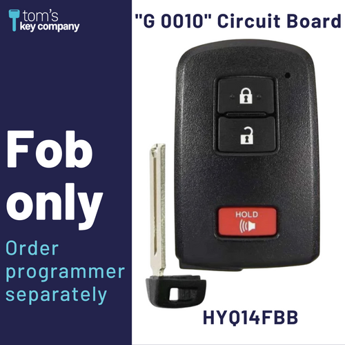 Brand New Aftermarket 3 Button Smart Key FOB with Emergency Key for Toyota 4Runner, Tacoma, Tundra, & Sequoia (HYQ14FBB-3B-G0010-FOB)