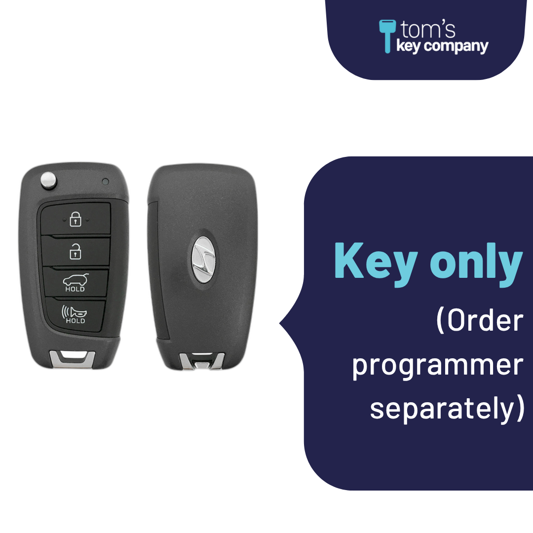 Like New Refurbished 4-Button Remote Key with Lock, Unlock, Hatch, Panic for Select Hyundai Vehicles (HYU-4B-HATCH-OKA-FLP-REFURB)