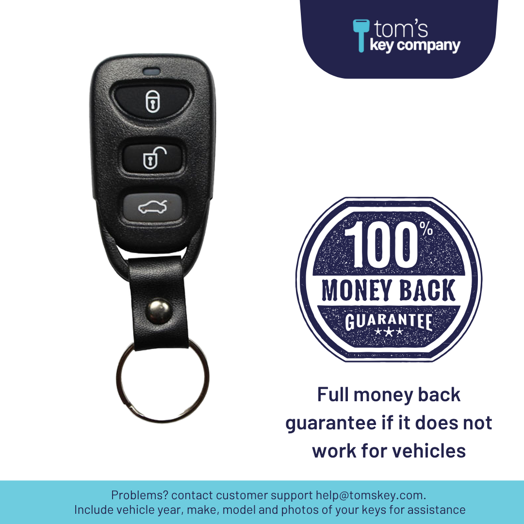 Brand New Aftermarket 4-Button Remote Fob with Lock, Unlock, Trunk, Panic for Select Hyundai Vehicles (HYUFOB-4B-274-K)