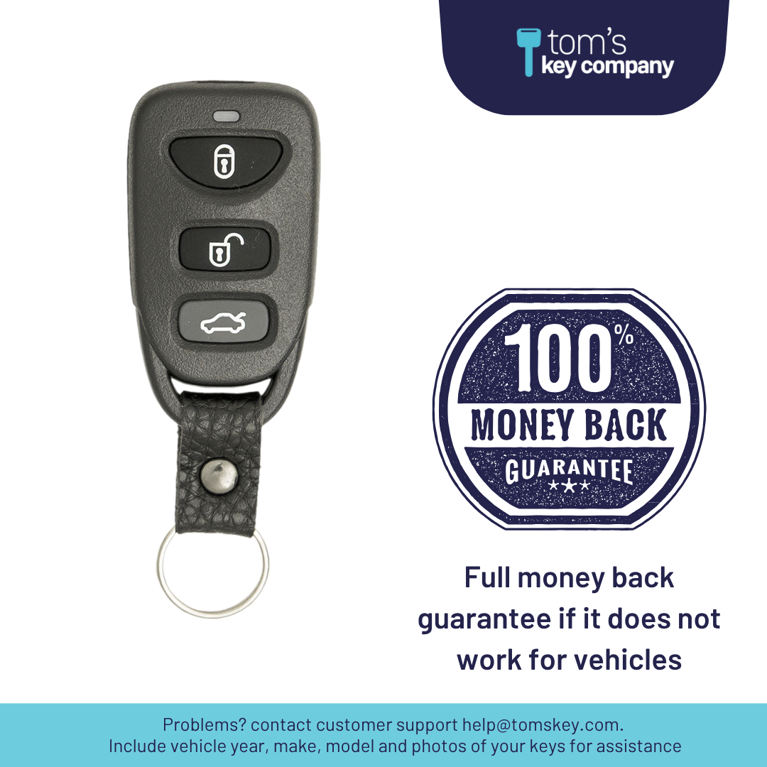 Brand New Aftermarket 4-Button Remote Fob with Lock, Unlock, Hatch, Panic for Select Hyundai Vehicles (HYUFOB-4B-HR-245-K)