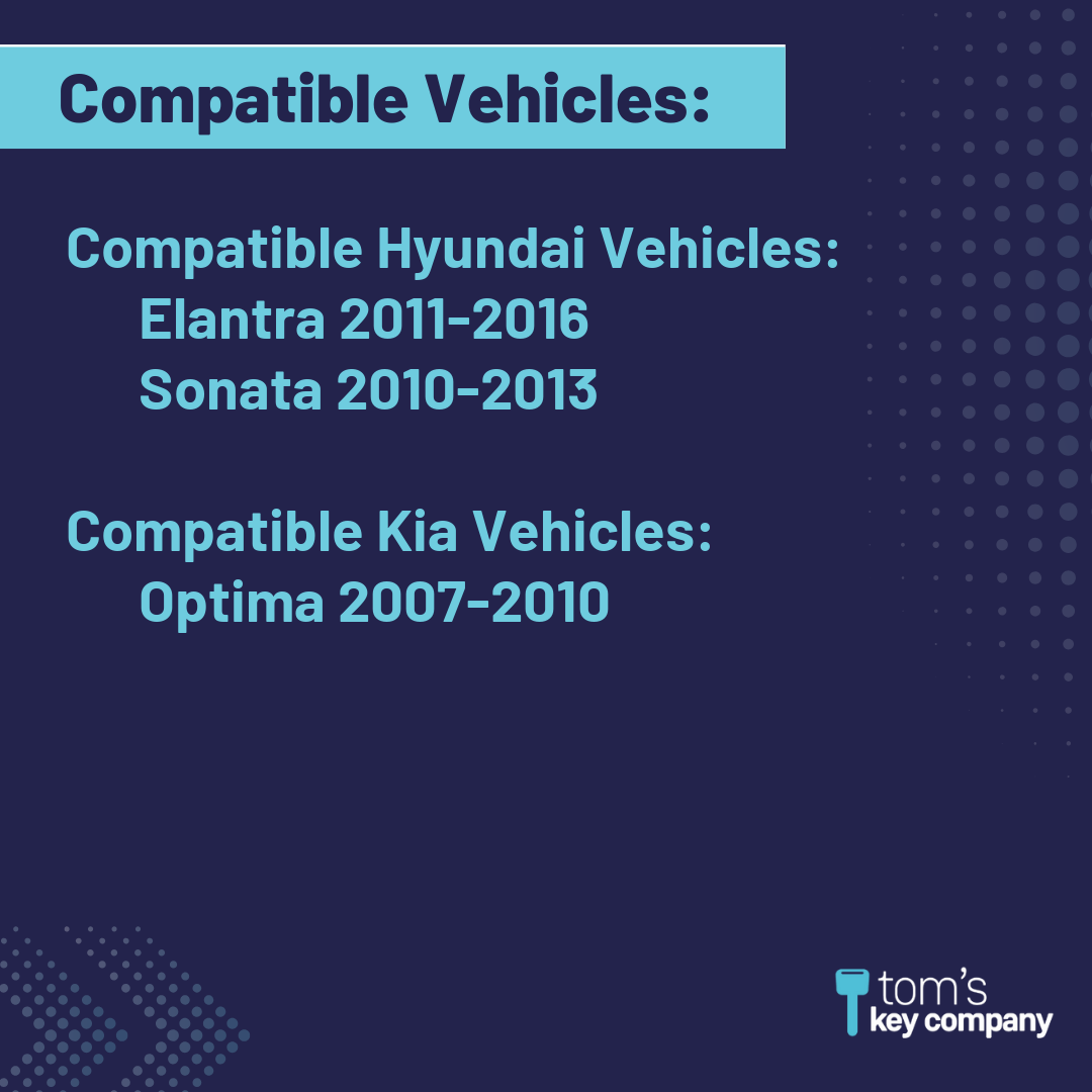Brand New Aftermarket 4-Button Remote Fob with Lock, Unlock, Trunk Hold, Panic for Select Hyundai and Kia Vehicles (HYUFOB-4B-TR-200-K)