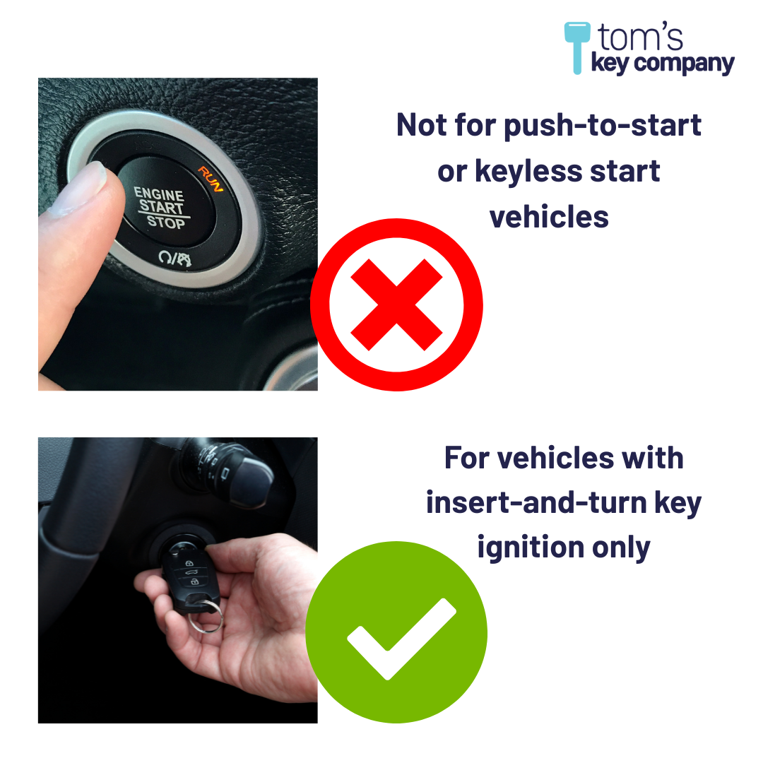 Brand New Aftermarket 4-Button Remote Fob with Lock, Unlock, Trunk Hold, Panic for Select Hyundai Vehicles (HYUFOB-4B-TR-236-RC-K)