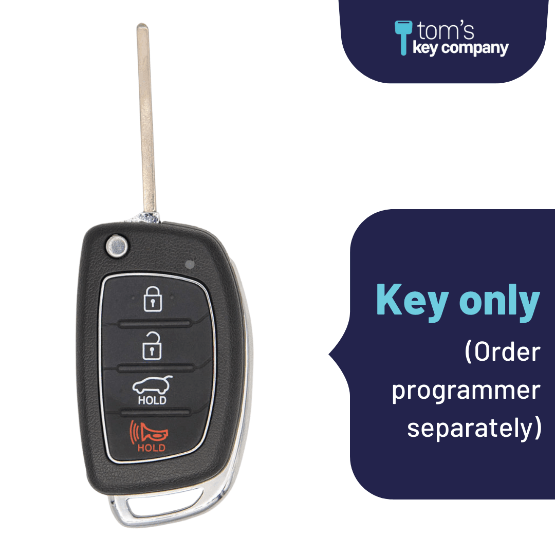 Brand New Aftermarket 4 Button Flip Key with Hatch Release for Select Hyundai Vehicles (HYUNFK-4B-3F04)