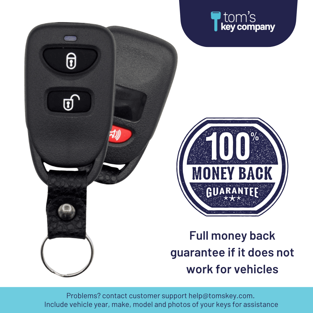 Brand New Aftermarket 3 Button Remote FOB for Select Years for Hyundai Santa Fe Vehicle (HYUNFOB-3B-PINHA-T038)