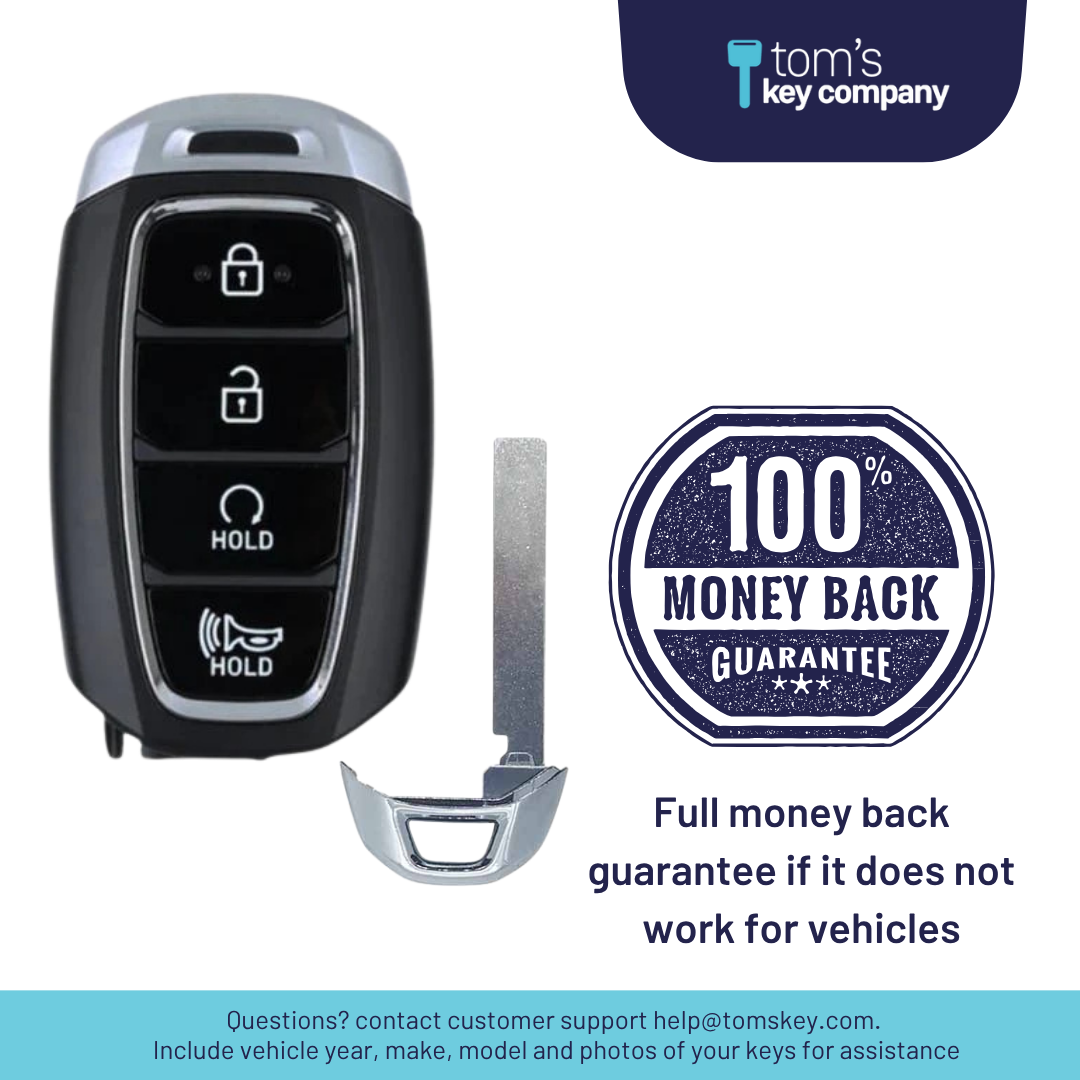 Brand New Aftermarket 4 Button Smart Key w/ Remote Start Feature for Hyundai Kona 2022-2023
