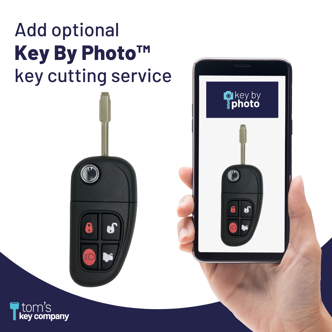 Brand New Uncut Flip "Tibbe" Key 4 Button Remote with Trunk Release for Select Jaguar Vehicles