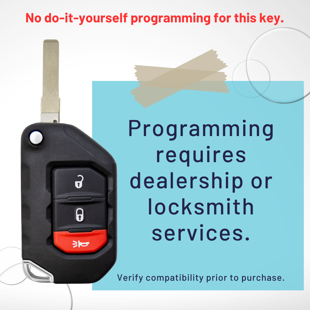 Brand New Aftermarket 3 Button Proximity Flip Key for Select Jeep Vehicles - ND (JEEPFK-3B-PROX)