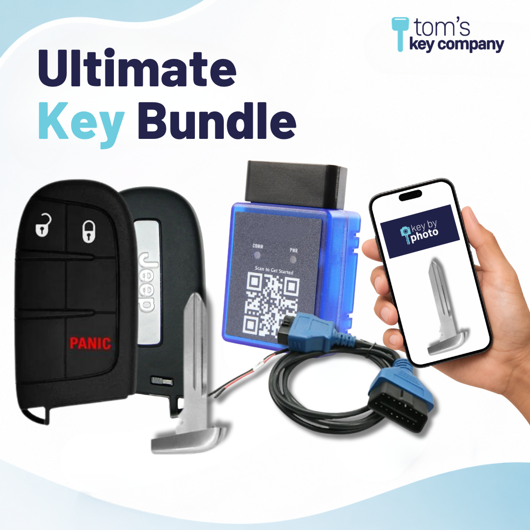 Ultimate DIY Car Key Replacement Kit for Jeep Grand Cherokee (2018-2021)  – 3 Button OEM Smart Key w/ PairMyKey, Bypass Cable & Key by Photo