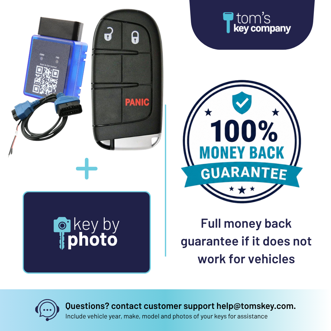Ultimate DIY Car Key Replacement Kit for Jeep Grand Cherokee (2018-2021)  – 3 Button OEM Smart Key w/ PairMyKey, Bypass Cable & Key by Photo