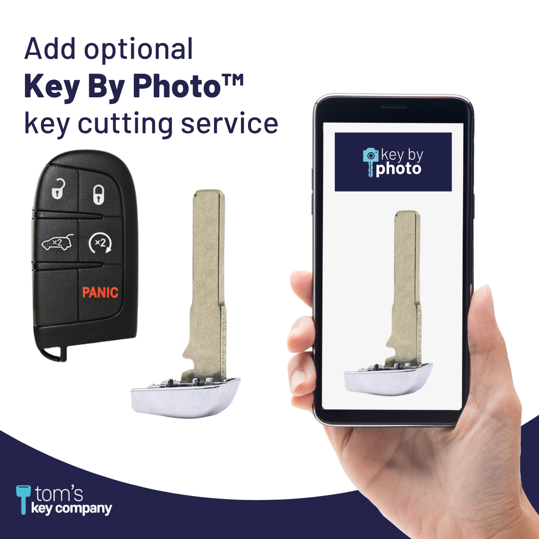 Brand New Aftermarket Smart Key 5-Button with Hatch Release & Remote Start for Select Jeep Vehicles - PBC (JEEPSK-5B-HRRS-COMPASS-TMB)